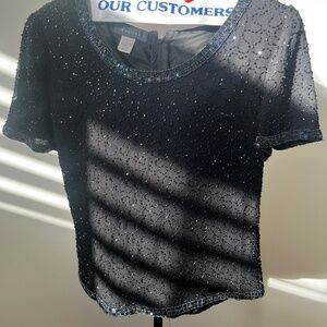 Beaded/Sequin short sleeve top